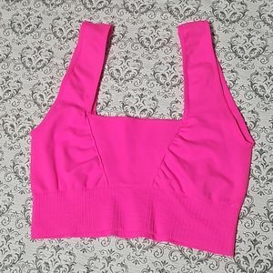 Free People Movement Good Karma Square Neck Bra Crop Tank NEW Pink